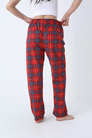 Ekose Desenli Beli Lastikli Unisex Pijama Altı