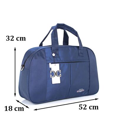 Case Club Orta Boy Lacivert Seyahat Çantası El Valizi Astarlı İç Bölüm