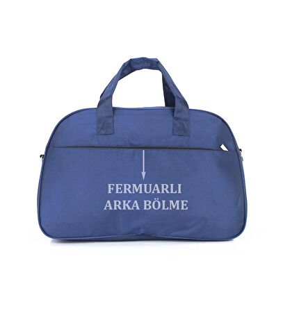 Case Club Orta Boy Lacivert Seyahat Çantası El Valizi Astarlı İç Bölüm