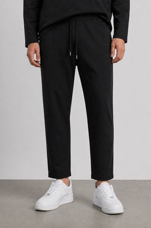 Mevsimlik Pamuklu Erkek Eşofman Pijama Takımı Slim Fit Siyah