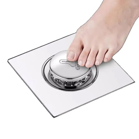 ERENOVA Koku Önleyici Yer Gideri – Evrensel Banyo Gider Kapağı, Böcek ve Koku Engelleyici Aparat