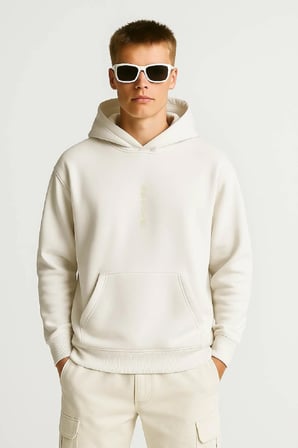 Lenithra Attack on Titan Eren Anime Sırt Baskılı Unisex Oversize Hoodie Beyaz / L