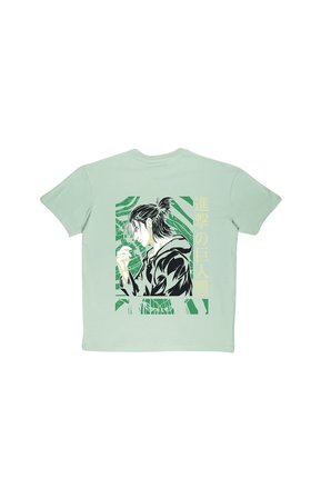 Lenithra Attack on Titan Eren Anime Sırt Baskılı Unisex Oversize T-shirt Gri / M