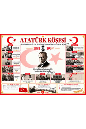 Atatürk Köşesi 100x140 cm büyük boy Vinil branda