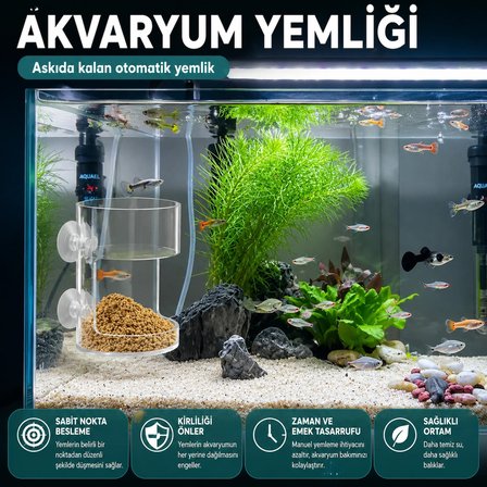 Akvaryum Yemleme Halkası Vantuzlu Akrilik Balık Yemliği Yem Dağılmasını Önleyen Yem Besleme Aparatı