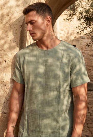 Kısa Kol Oversize Müslin Erkek Tshirt - 2026 Erkek Tişört Kreasyonu