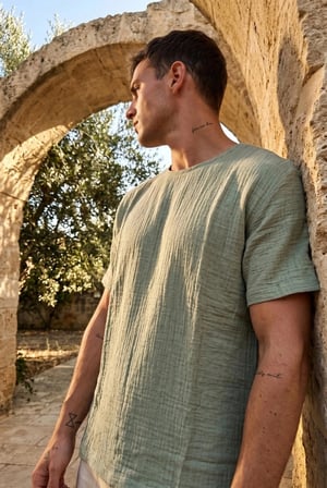 Kısa Kol Oversize Müslin Erkek Tshirt - 2026 Erkek Tişört Kreasyonu