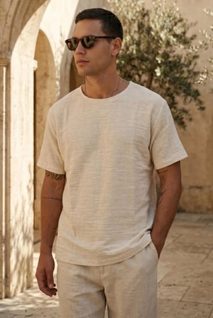 Kısa Kol Oversize Müslin Erkek Tshirt - 2026 Erkek Tişört Kreasyonu