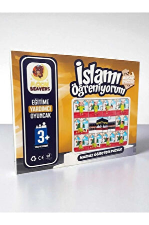 Dini Eğitici Eğlenceli Renkli Abdest ve Namaz Puzzle Erkek Çocuklar Için Ikili Oyuncak Seti