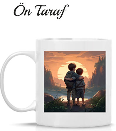 Erkek Kardeş Temalı Kişiye Özel Baskılı Kupa Bardak