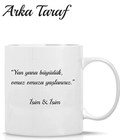 Erkek Kardeş Temalı Kişiye Özel Baskılı Kupa Bardak