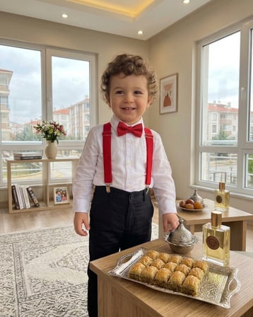 Babysena Erkek Bebek Papyon Askı Seti Kırmızı