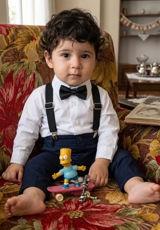 Babysena Erkek Bebek Papyon ve Askı Seti Siyah