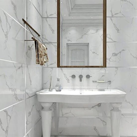 BUFFER® 50 Metre Fayans Arası Şerit Dekoratif Yapışkan Renkli Dekor Su Geçirmez Sızdırmaz Gümüş Bant