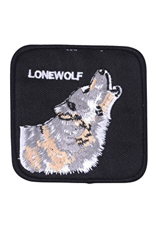 Aplike Ütü İle Yapışan Siyah Kurt Arma 6x4 cm