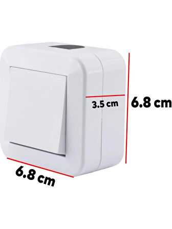 Erplast Sıva Üstü Anahtar Düğme Nemliyer İP44 Elektrik Anahtar Priz (Kablosuz)