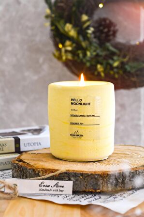 Dekoratif Beton Saksı Içinde Kokulu Vegan Mum