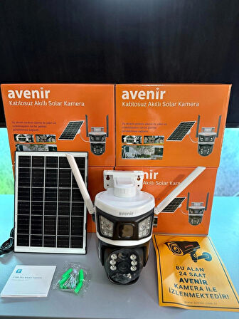 Avenir Solar Panelli 4G Simkartlı 3 Lensli 4MP Full Color Gece Görüşlü Kamera