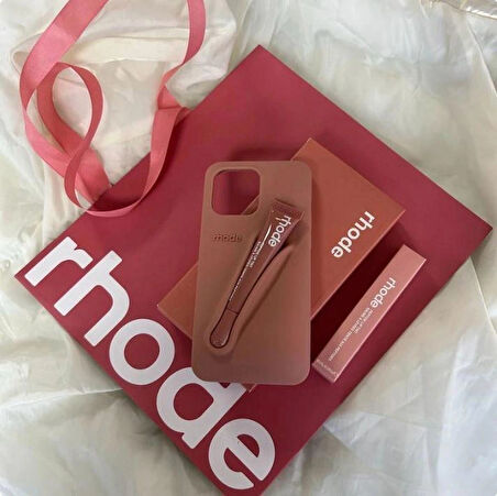 iPhone 14 Plus Uyumlu “ Cam Hediye “ Rhode Summer Premium Silikon Lip Case Telefon Kılıfı + Ruj