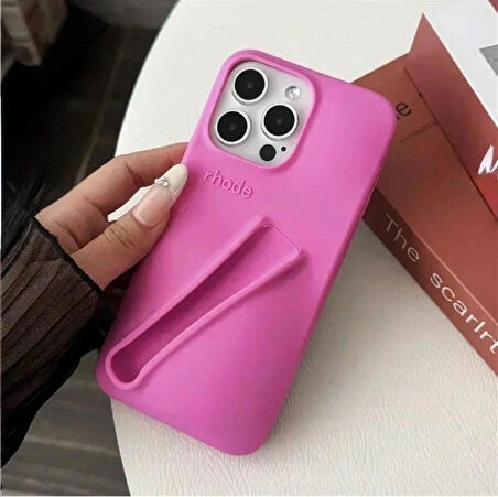 iPhone 14 Pro Max Uyumlu “ Cam Hediye “ Rhode Summer Premium Silikon Lip Case Telefon Kılıfı + Ruj