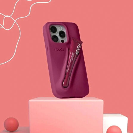 iPhone 15 Uyumlu “ Cam Hediye “ Rhode Summer Premium Silikon Lip Case Telefon Kılıfı + Ruj
