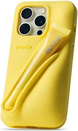 iPhone 15 Uyumlu “ Cam Hediye “ Rhode Summer Premium Silikon Lip Case Telefon Kılıfı + Ruj