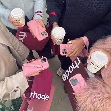 iPhone 15 Plus Uyumlu “ Cam Hediye “ Rhode Summer Premium Silikon Lip Case Telefon Kılıfı + Ruj