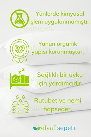 ELYAF SEPETİ 1 ADET %100 DOĞAL EL DİKİŞİ 50x70 ORGANİK YÜN YASTIK
