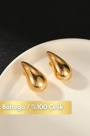 2 Yıl Garanti Göz Yaşı Küpe Çelik Kadın Damla Küpe