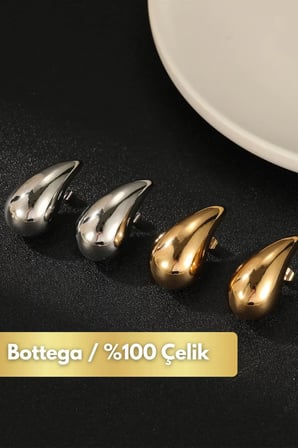 2 Yıl Garanti Göz Yaşı Küpe Çelik Kadın Damla Küpe