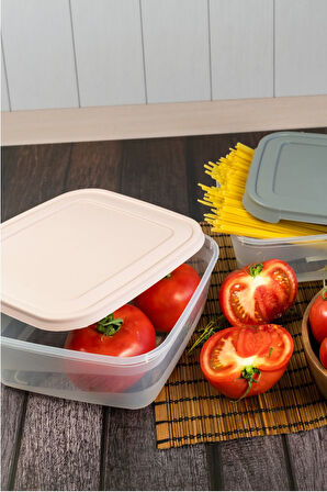 2'li Set Kare Saklama Kabı 2500ml Kapaklı Cook&Keep