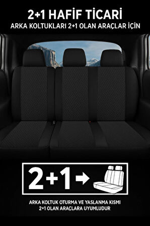 Ticari Oto Koltuk Kılıfı 2+1 TAM SET (DOBLO-CADDY-BERLİNGO-DOKKER-COURİER-KANGOO uyumlu)