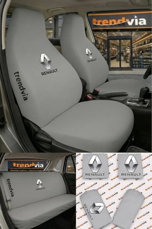 Renault (Eski) Logolu Oto Koltuk Kılıfı Ön Arka Set – Penye Universal Koltuk Koruyucu Servis Kılıfı