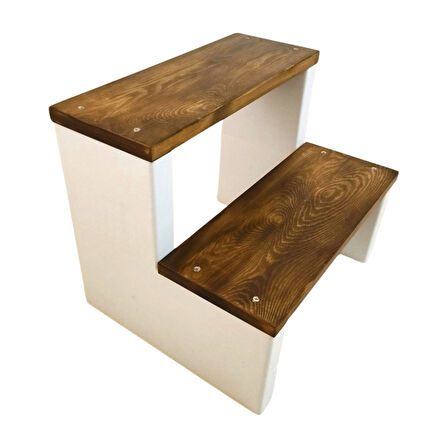 İki Basamaklı Ahşap Tabure