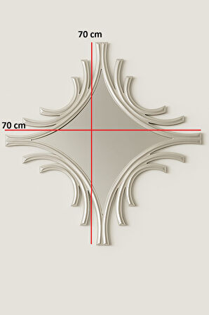 Dekoratif Çerçeveli Duvar Aynası Beyaz