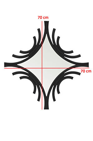Dekoratif Çerçeveli Duvar Aynası Antrasit