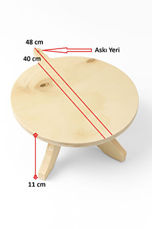 40 Cm Çap - Ekmek Mantı Yufka Bazlama Hamuru Açma Tahtası