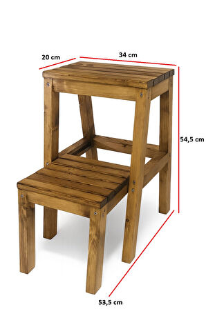 Açılır Kapanır Basamaklı Ahşap Tabure