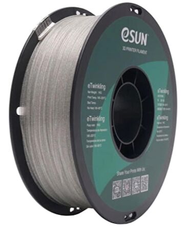 Esun eTwinkling Simli Filament 1.75 Mm Gümüş