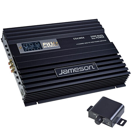 JAMESON 4 Kanal 2500W Bass Kontrollu Oto Amfi USA-505A