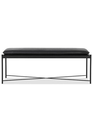 Essa Modern Deri Döşemeli Metal Ayaklı Bench