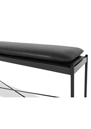 Essa Modern Deri Döşemeli Metal Ayaklı Bench