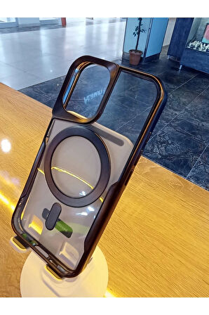 İPhone 16 Uyumlu MagSafe Özellikli Kamera Bölümü Estetik Görünümlü Tuşları Metal Kılıf