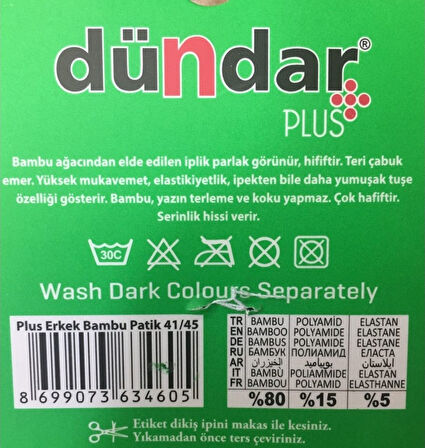 Dündar 6' Lı Bambu Parfümlü Patik Erkek Çorap Gri - Siyah 41 - 45