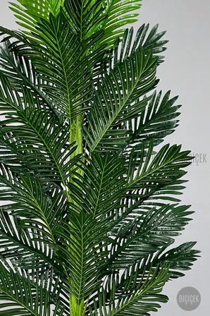 Areka Palmiyesi 150cm metal siyah gümüş saksıda