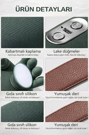 Şarjlı El Hissiyatlı Avuç Içi Kızılötesi Isıtmalı Boyun Omuz ve Sırt Masaj Aleti