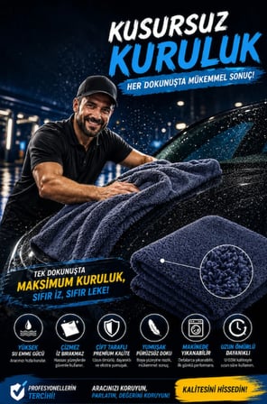  YÜKSEK emiş 880 GSM PREMIUM MİKROFİBER OTO KURULAMA BEZİ