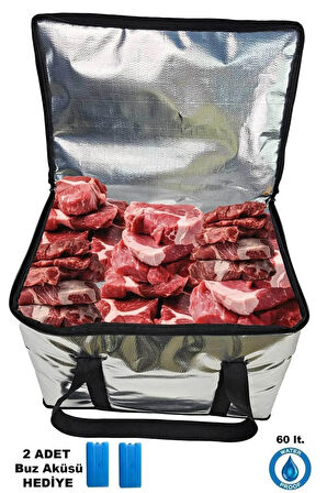 Ekstra Korumalı İçi Dışı Termal Et Taşıma Çantası - 50 cm x 35 cm x 35 cm - Piknik Kamp Çantası