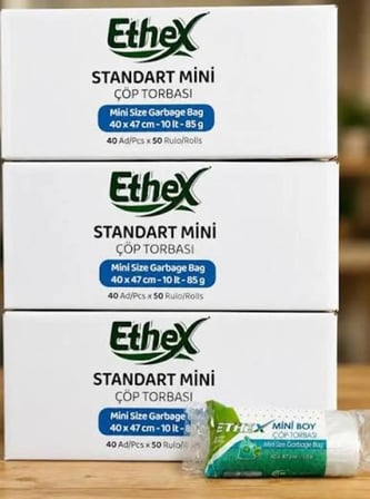 Ethex Mini Çöp Torbası 40x47 cm 10 Lt 50 Paket