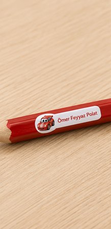 Pastel Renklerle Kişiye Özel Okul Etiketi Seti Araba Tasarımlı 252 Adet - Mat Renkli İsim Etiketi (Kalem, Suluk, Defter)